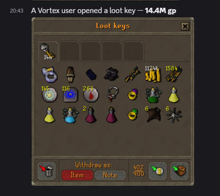 14M gp loot key