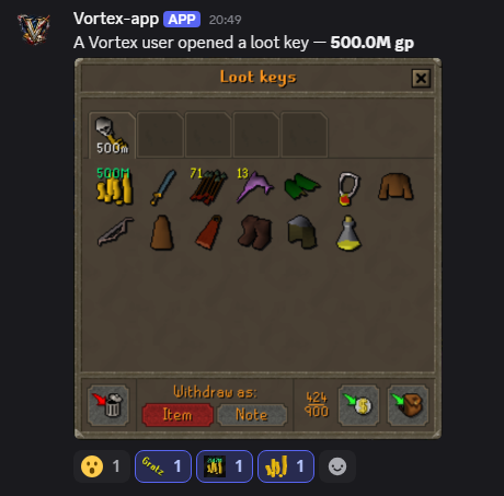 500M gp loot key