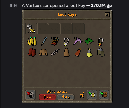 270M gp loot key