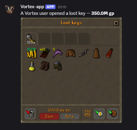 350M gp loot key