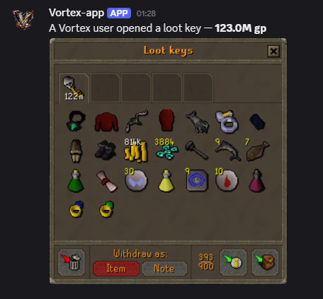 123M gp loot key
