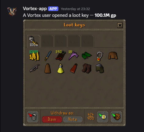 100M gp loot key